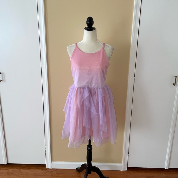 Girls Cat & Jack Purple& Pink Ruffle Tulle Dress - Picture 3 of 9